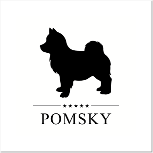 Pomsky Black Silhouette Posters and Art